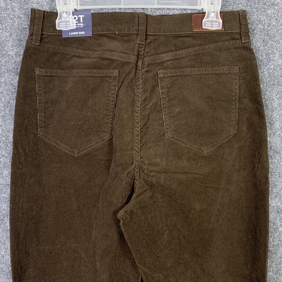Lands End NWT Brown Corduroy Jeans Women 12 Tall High Rise - Picture 8 of 15